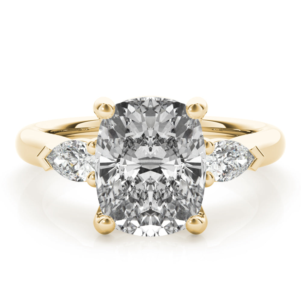 Rebecca Elongated Cushion Diamond and Long Pear Engagement Ring Setting