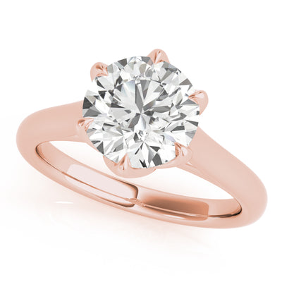 Peony Round 6 Prong Solitaire Engagement Ring Setting