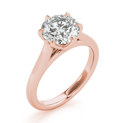 Peony Round 6 Prong Solitaire Engagement Ring Setting
