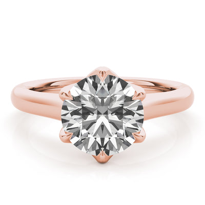 Peony Round 6 Prong Solitaire Engagement Ring Setting
