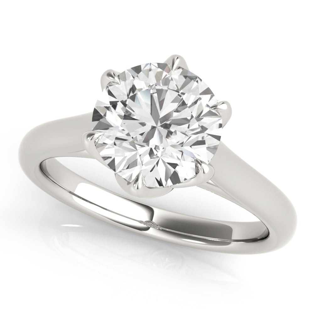 Peony Round 6 Prong Solitaire Engagement Ring Setting
