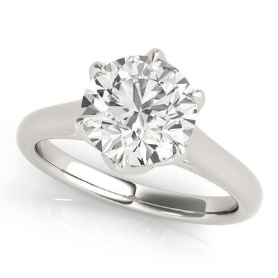 Peony Round 6 Prong Solitaire Engagement Ring Setting