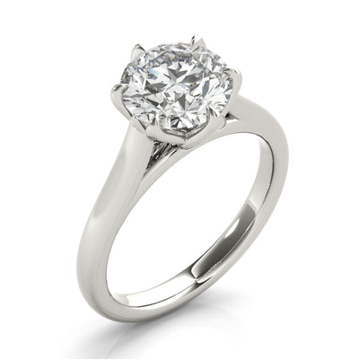 Peony Round 6 Prong Solitaire Engagement Ring Setting
