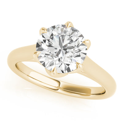 Peony Round 6 Prong Solitaire Engagement Ring Setting