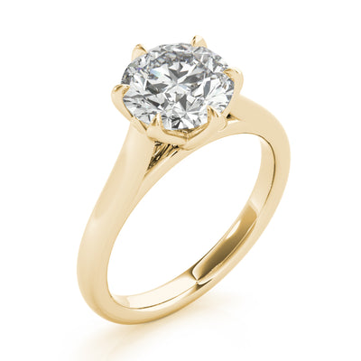 Peony Round 6 Prong Solitaire Engagement Ring Setting