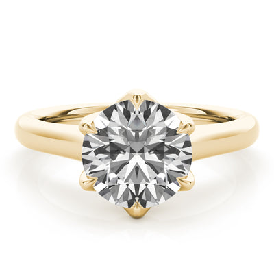 Peony Round 6 Prong Solitaire Engagement Ring Setting