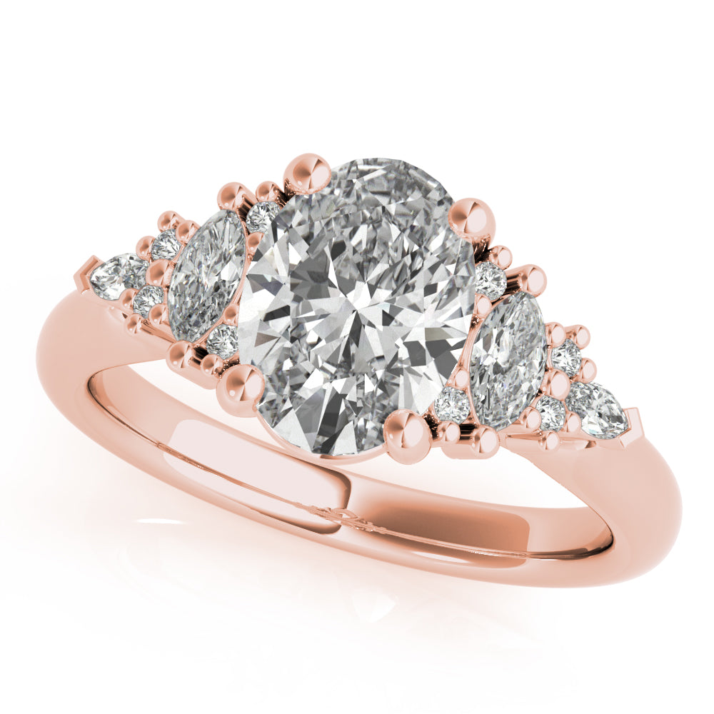Olive Oval Diamond Engagement Ring Setting