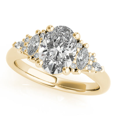Olive Oval Diamond Engagement Ring Setting