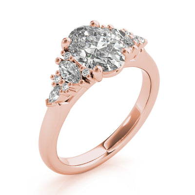 Olive Oval Diamond Engagement Ring Setting