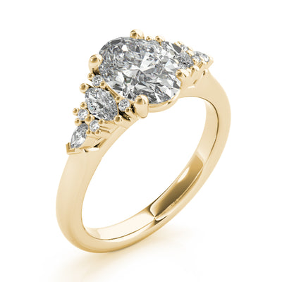 Olive Oval Diamond Engagement Ring Setting