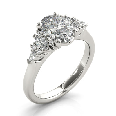 Olive Oval Diamond Engagement Ring Setting