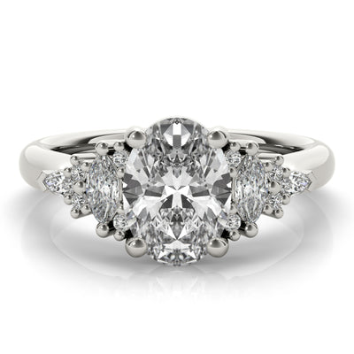 Olive Oval Diamond Engagement Ring Setting