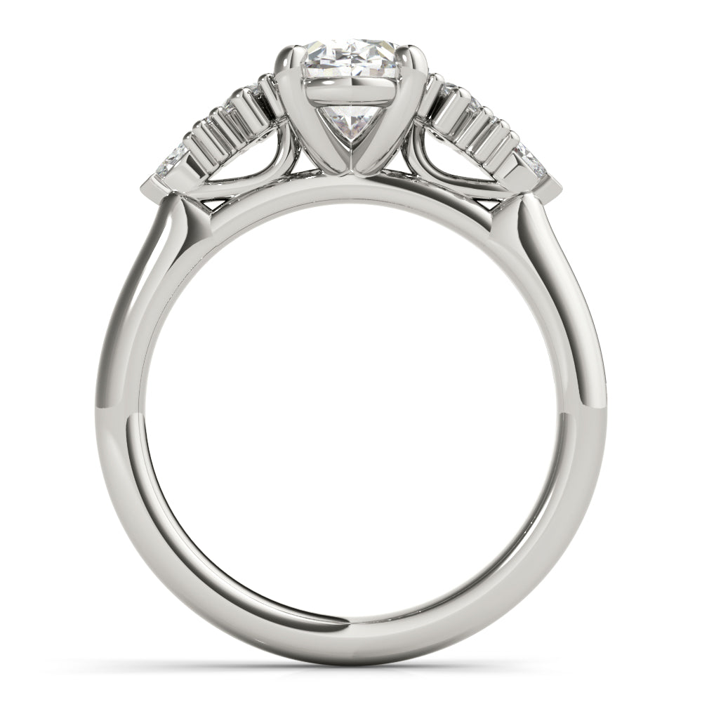 Olive Oval Diamond Engagement Ring Setting