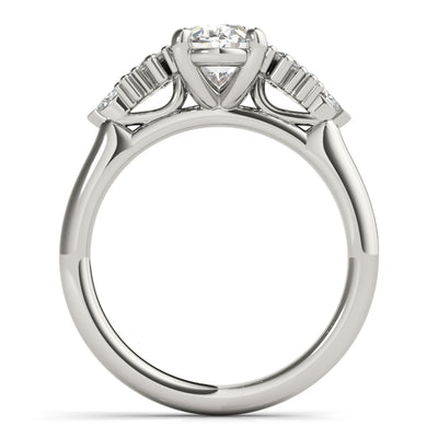 Olive Oval Diamond Engagement Ring Setting