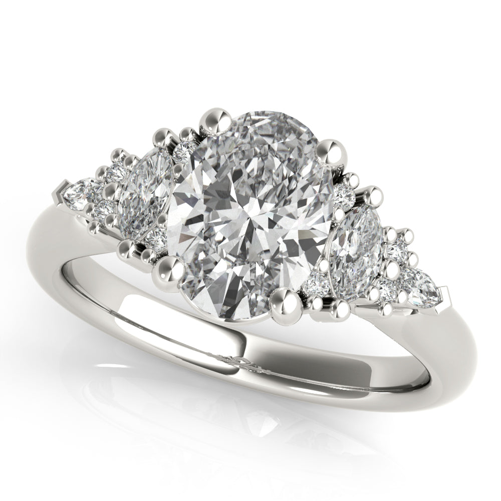 Olive Oval Diamond Engagement Ring Setting