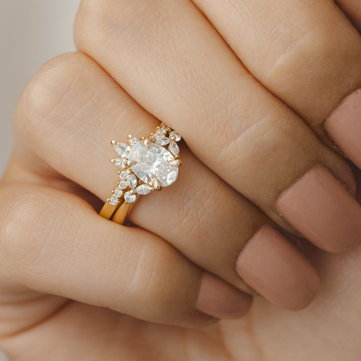 Yellow Gold Carat Oval Diamond Ring On Hand Blair Oval Diamond