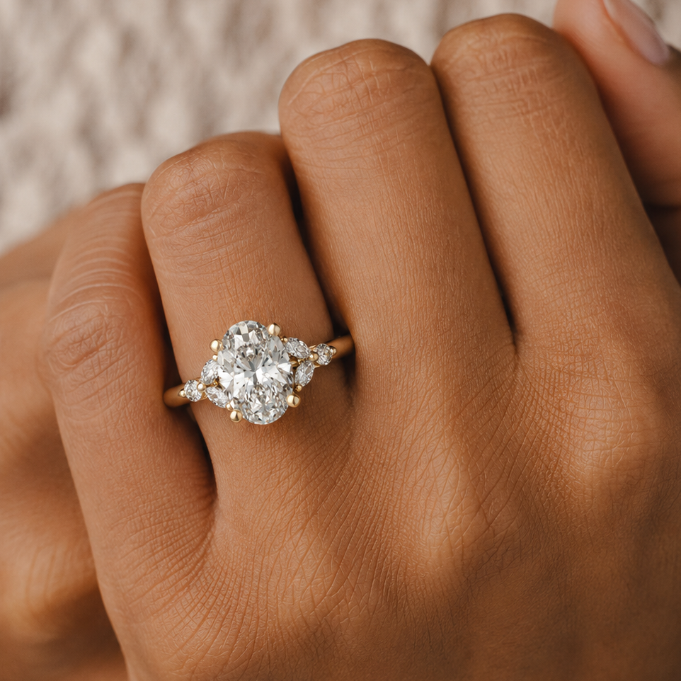 Poppy Oval Diamond Engagement Ring Setting
