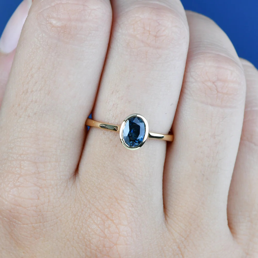 Adelia Oval Bezel Sapphire Ring