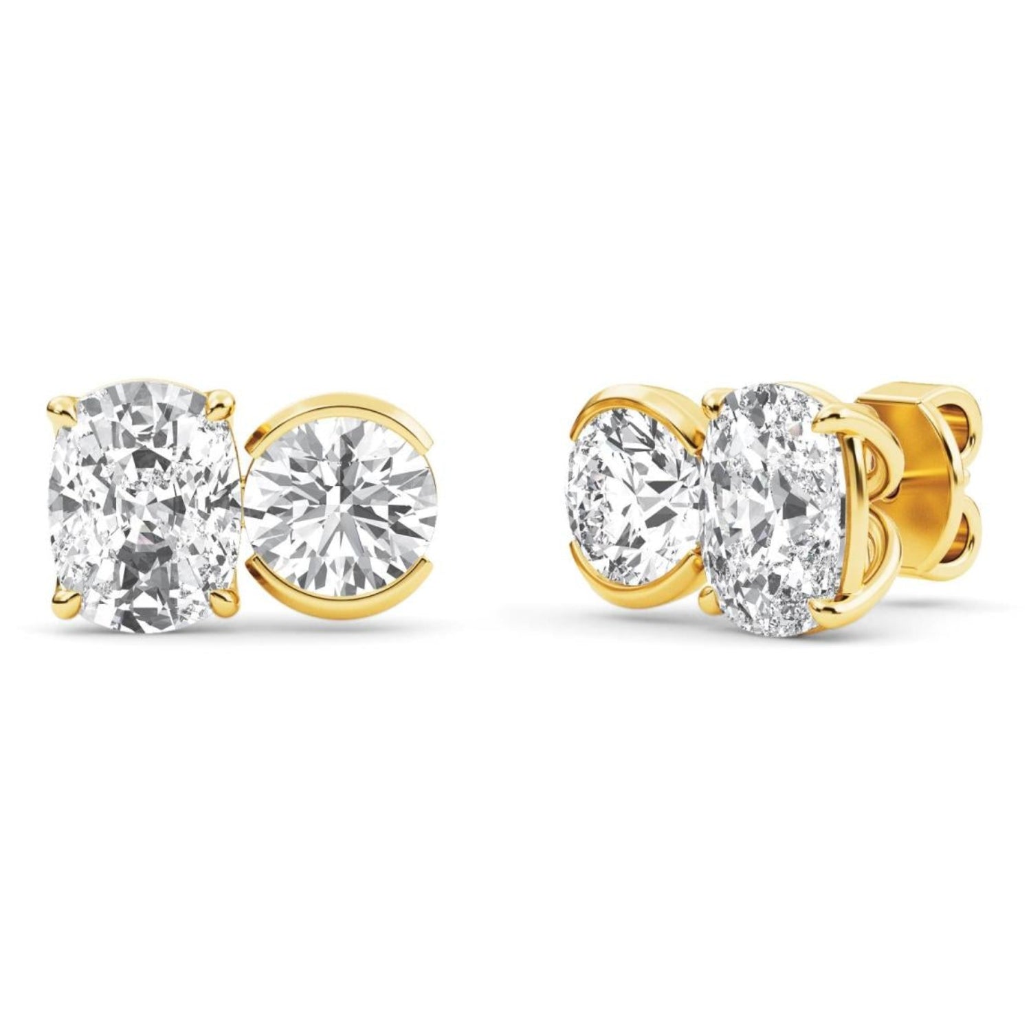 Avery Toi et Moi Lab-Diamond Earrings (Oval and Round)