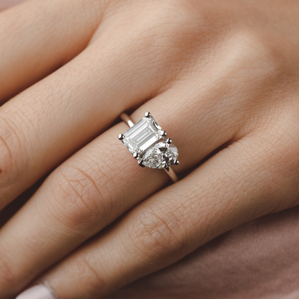 toi et moi engagement ring