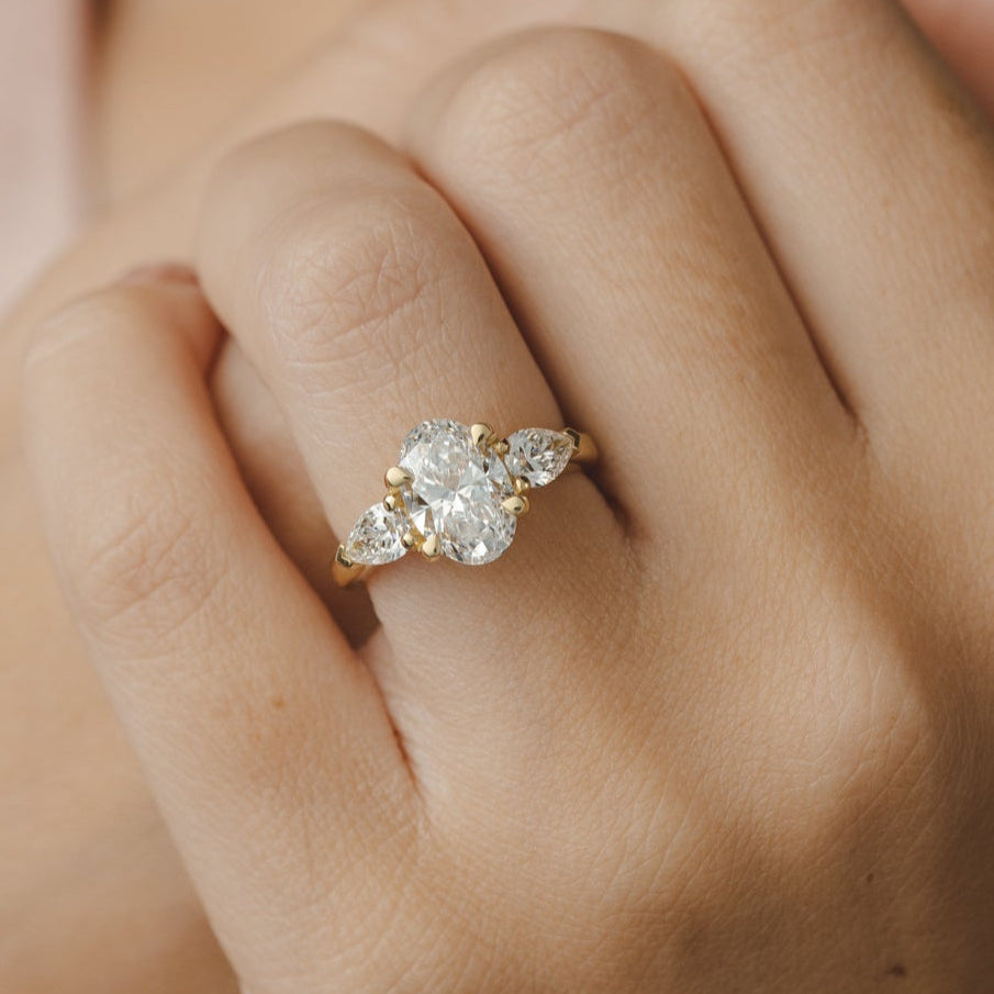 Charlotte Oval and Grande Pear Diamond Engagement Ring Setting