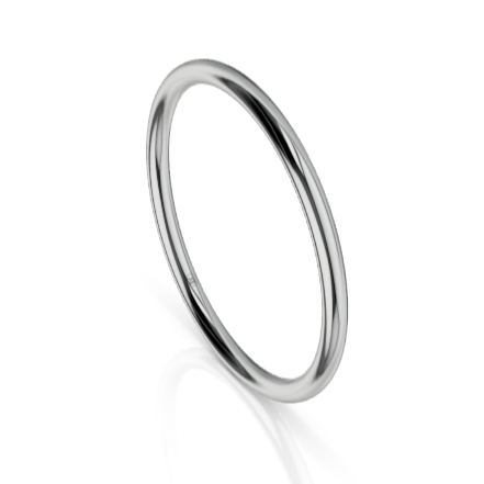 Full Round Comfort Fit Wedding Ring (AR) - White Gold