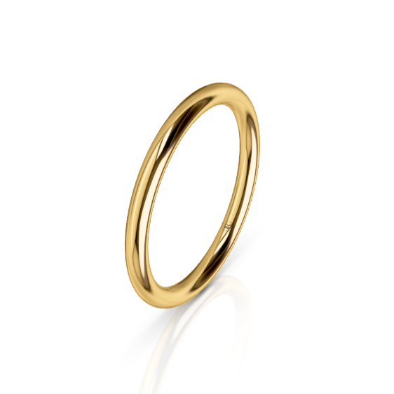 Full Round Comfort Fit Wedding Ring (AR) - Yellow Gold