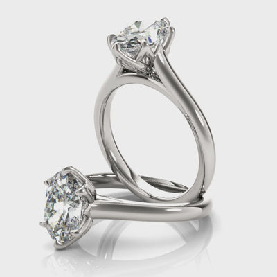 Peony Oval 6 Prong Solitaire Engagement Ring Setting