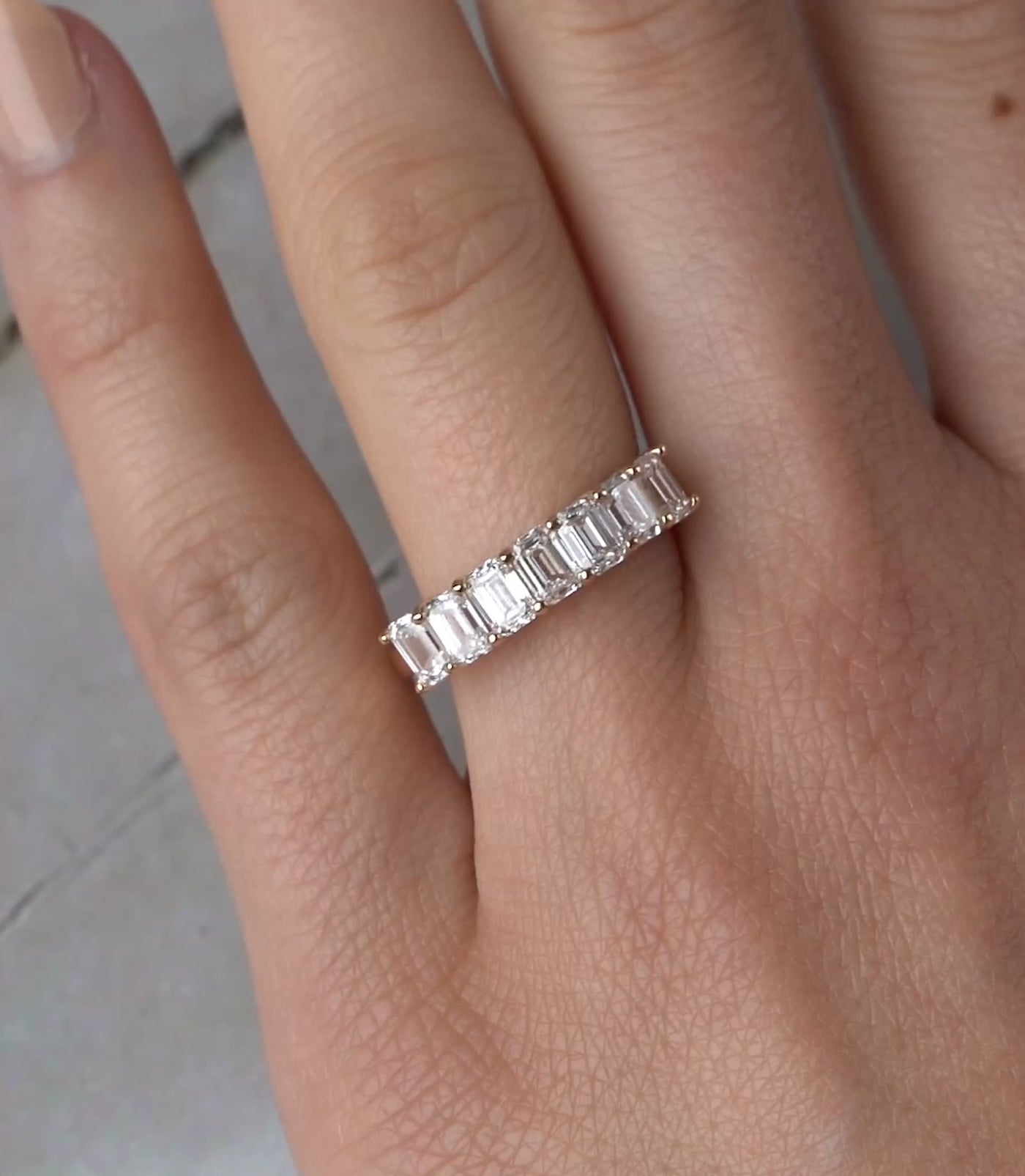 Diamond Emerald Cut Wedding Rings