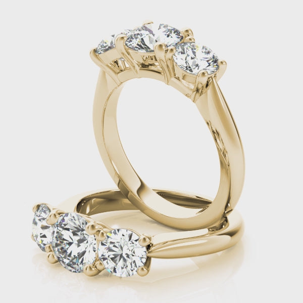 Charlotte Round Grande 4 Prong Trilogy Engagement Ring Setting