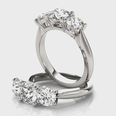 Charlotte Round Grande 4 Prong Trilogy Engagement Ring Setting