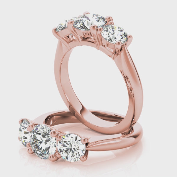 Charlotte Round Grande 4 Prong Trilogy Engagement Ring Setting