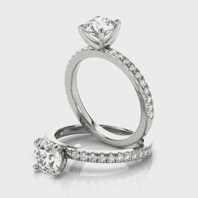 Alyssa V-Prong Round Diamond Engagement Ring Setting