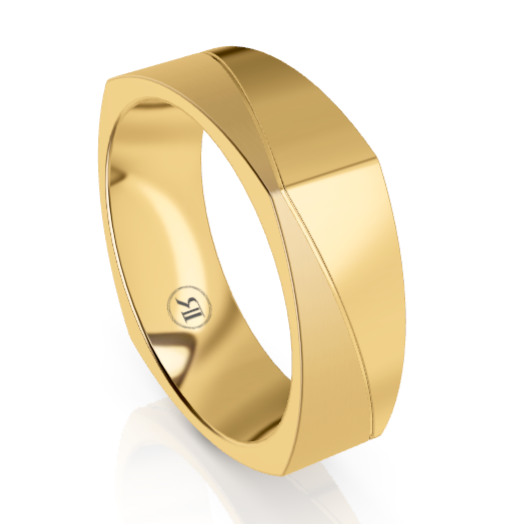 The Xander Yellow Gold Squared Wedding Ring