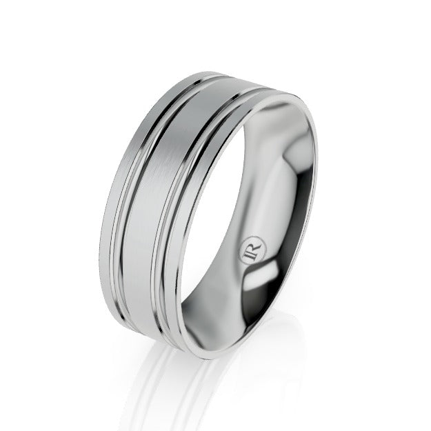 The Morrison Double Grooved Gold Wedding Ring