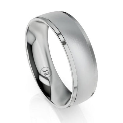 The Dunkirk White Gold Bevelled Wedding Ring