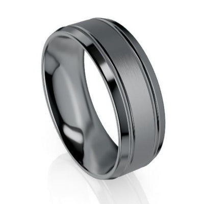 The Preston Tantalum Bevelled Edge Wedding Ring
