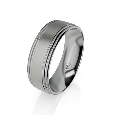 Dual Side Cut Edges Titanium Wedding Ring
