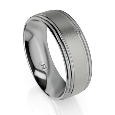 Dual Side Cut Edges Titanium Wedding Ring