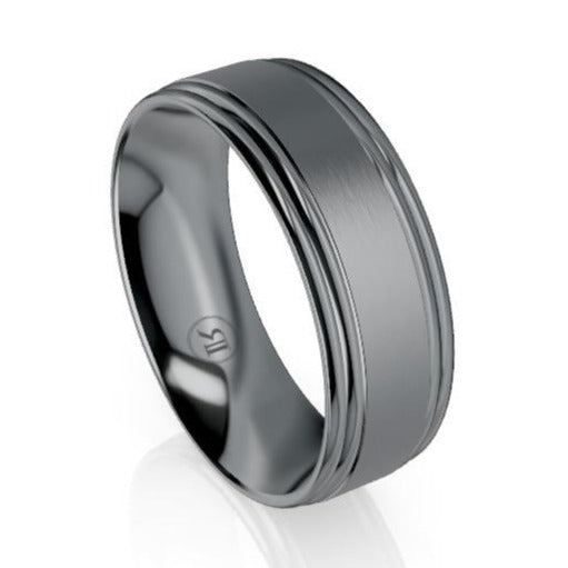 Dual Side Cut Edges Tantalum Wedding Ring