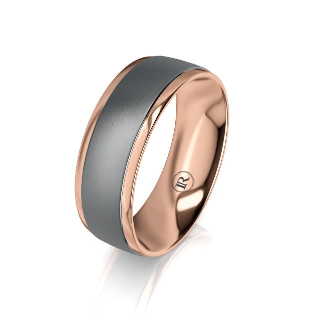 The Carlisle Tantalum and Gold Wedding Ring