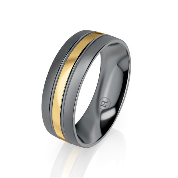 The Davis Tantalum & Gold Wedding Ring
