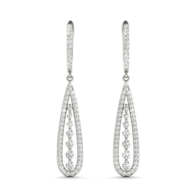 Maddison Lab Grown Diamond Pear Shaped Drop Earrings (0.75ct TDW)
