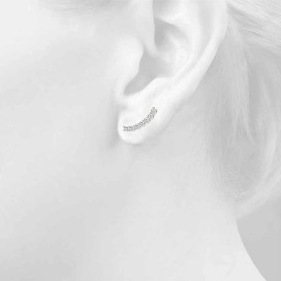 Aylin Lab Grown Diamond Curved Climber Stud Earrings (0.40ct TDW)