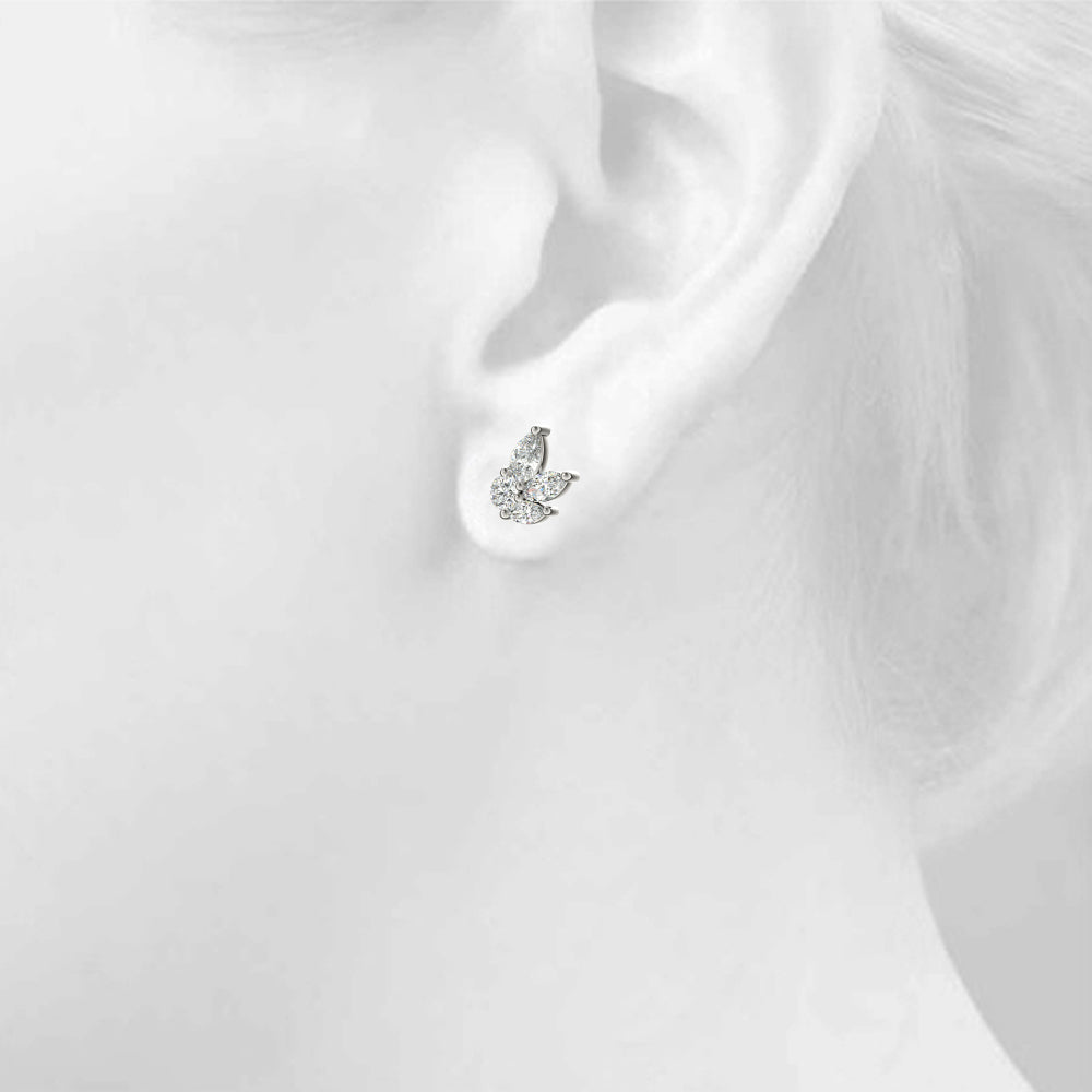 Hallie Lab Grown Diamond Bloom Stud Earrings (1 ct TDW)
