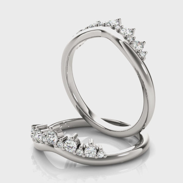 Emily Women's Diamond Chevron Wedding Ring