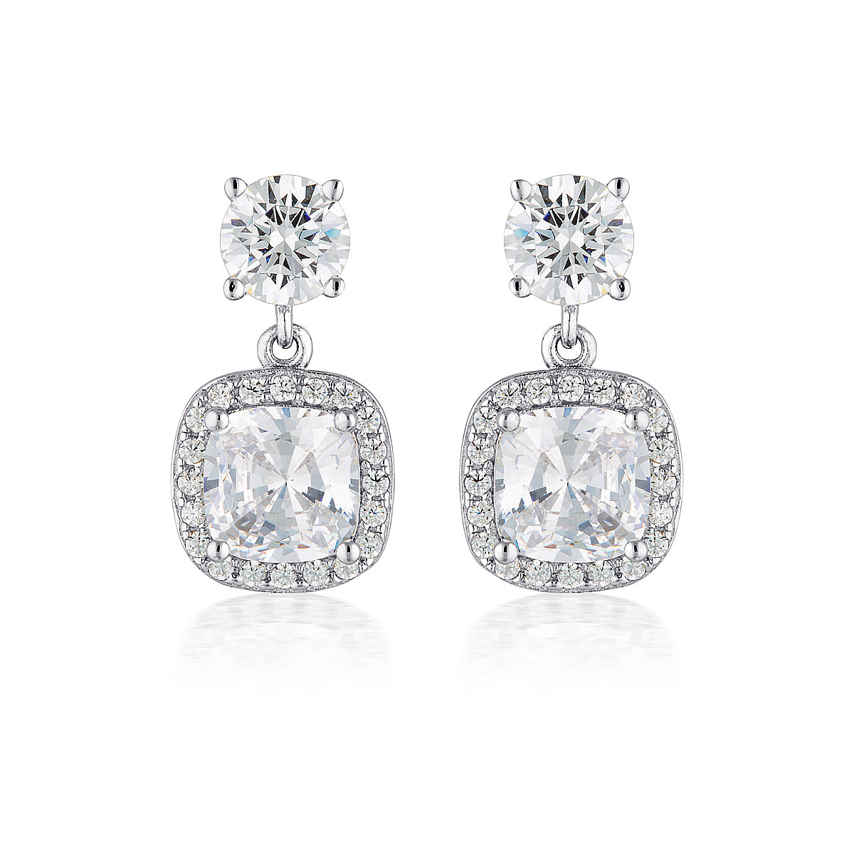 WHITE CZ RHODIUM 3MILS EARRING