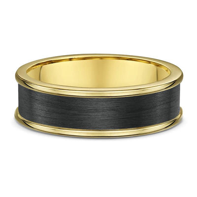 Yellow Gold and Carbon Fibre Wedding Ring - 585B00G