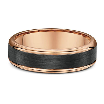 Rose Gold and Carbon Fibre Wedding Ring - 590B00