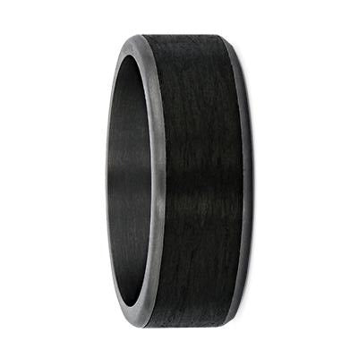 Tantalum and Rounded Pipecut Carbon Fibre Wedding Ring